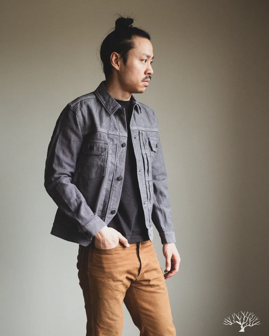 6220 Sashiko Type 2 Jacket - Grey x Black