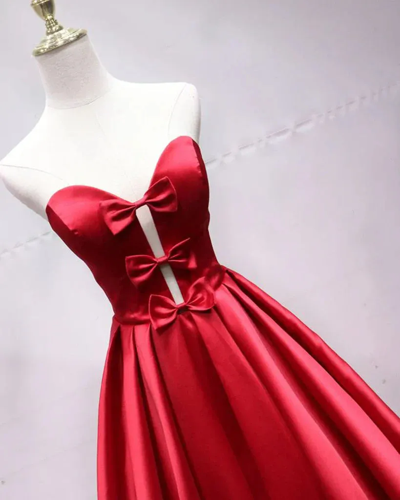 A Line Evening Dresses Spaghetti Straps Satin V Neck Long Prom Dresses