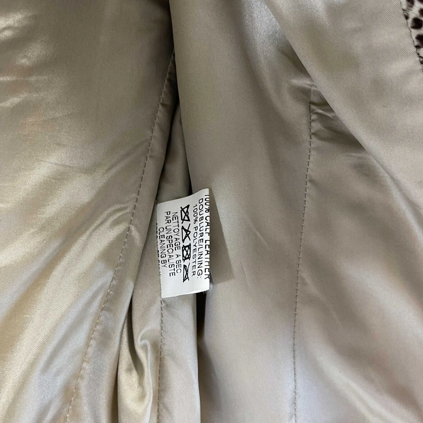 Alaia Rare Vintage Fur Moto Biker Jacket Beige and Black 36 US 4