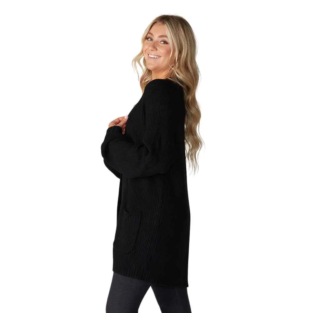 ALPINE LONG CARDIGAN - EBONY