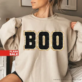 BOO Glitter Patch Halloween Sweatshirt