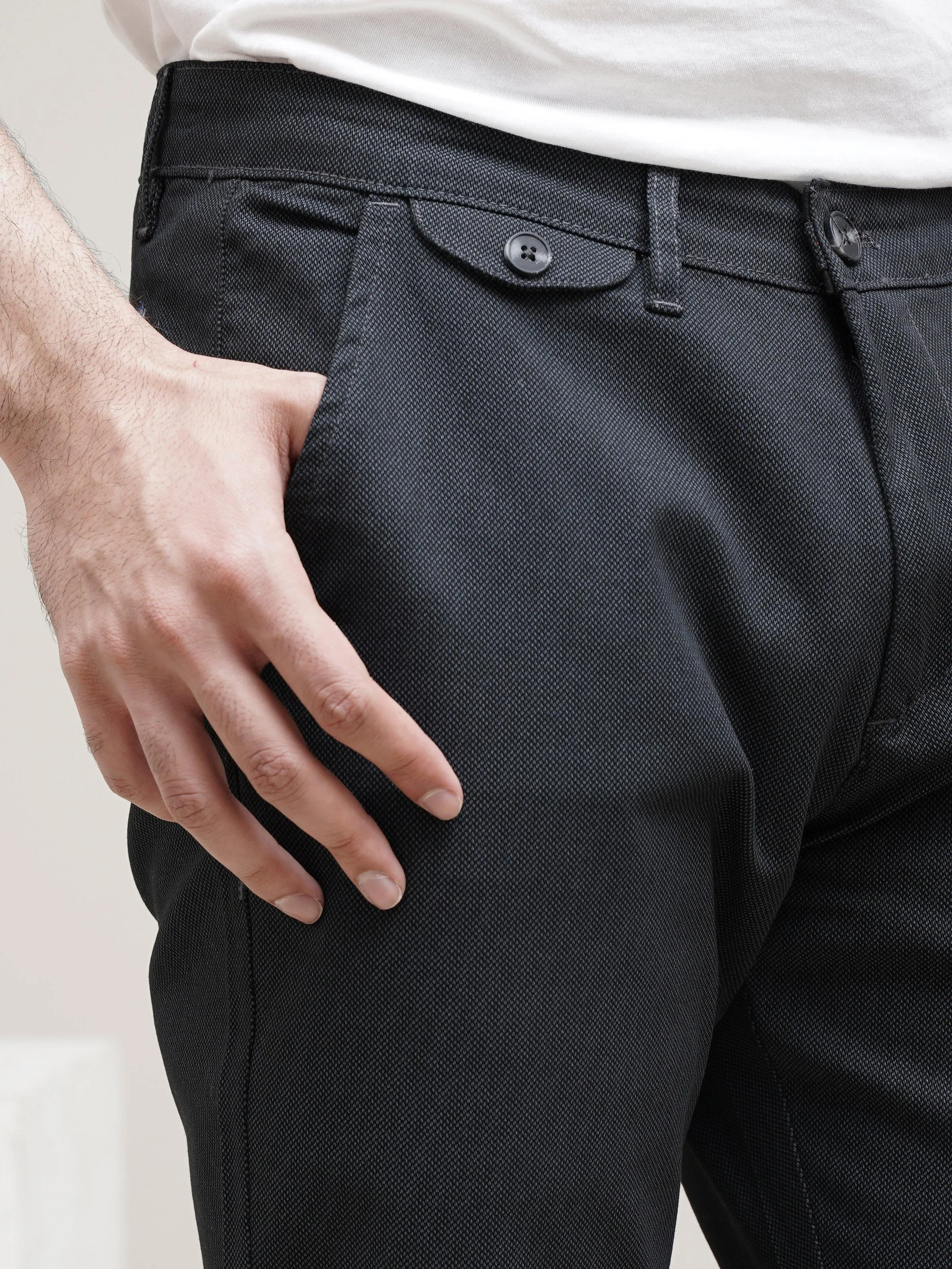 CASUAL PANT CROSS POCKET BLACK GREY