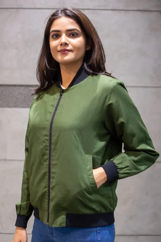 Daniela Olive Bomber Jacket