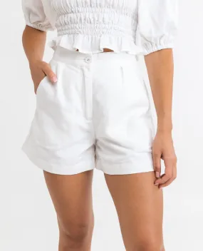 Eddie Elasticated Short - White
