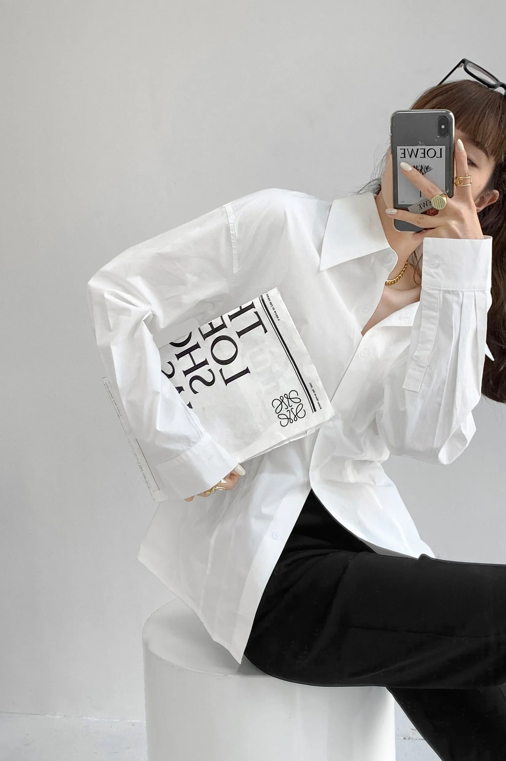 Get My Pointed collar white shirt