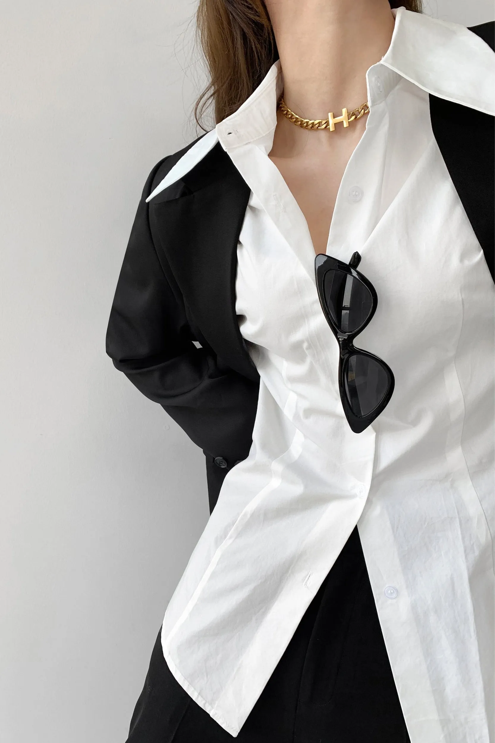 Get My Pointed collar white shirt