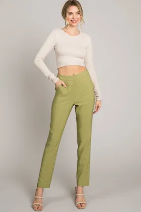 Grass Green Basic Long Pants