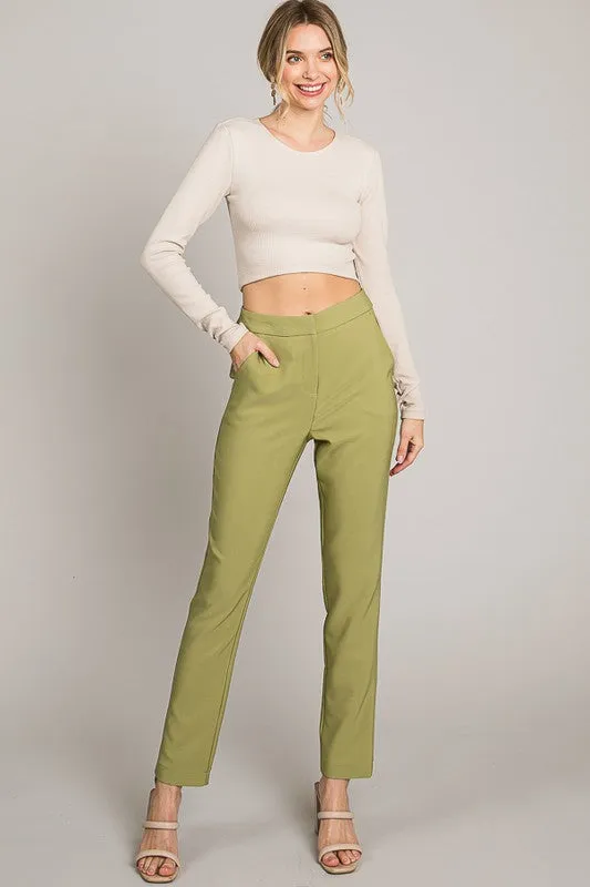 Grass Green Basic Long Pants