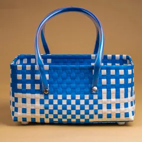 Handmade Blue & White Half Basket