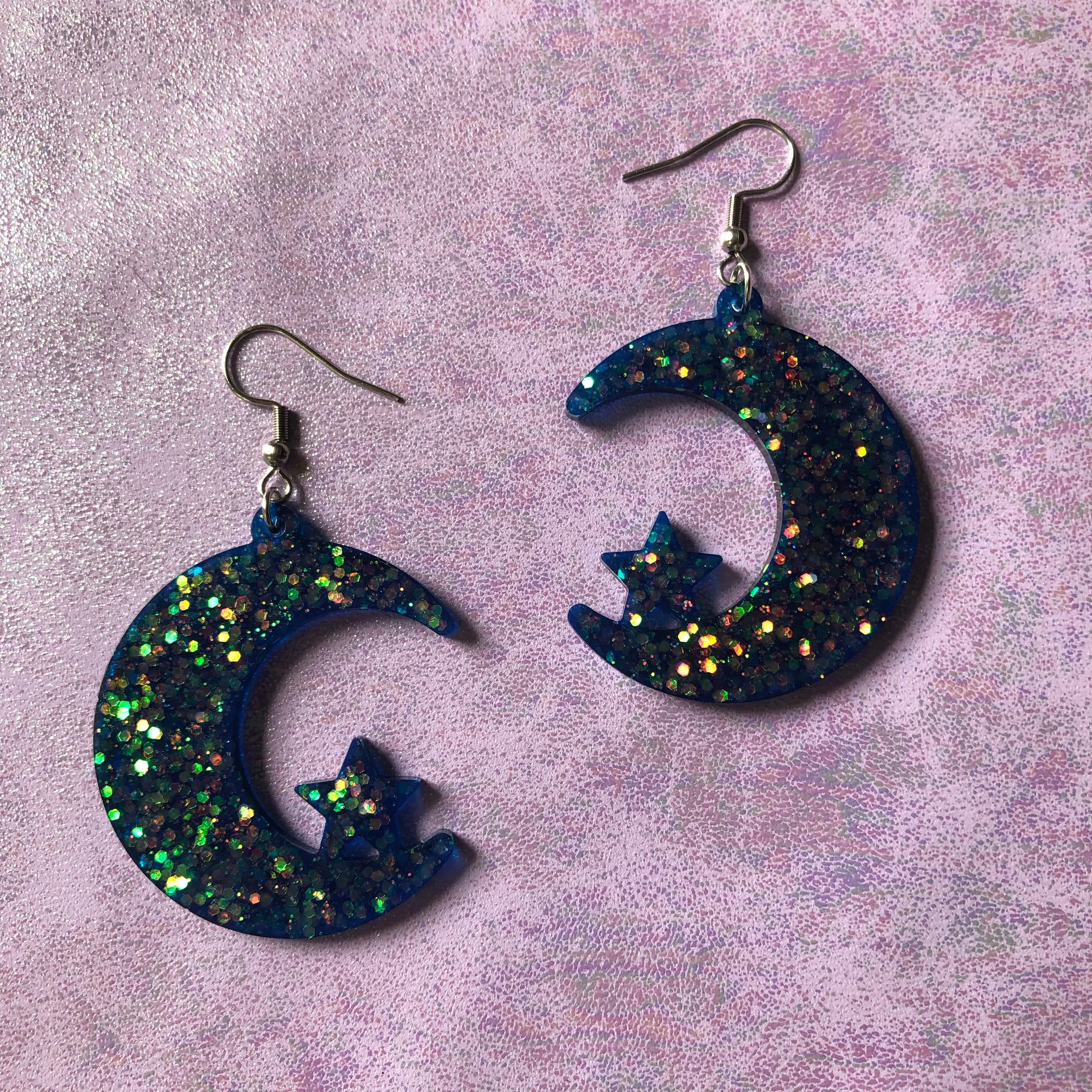 Ocean Eyes Moon Earrings #3