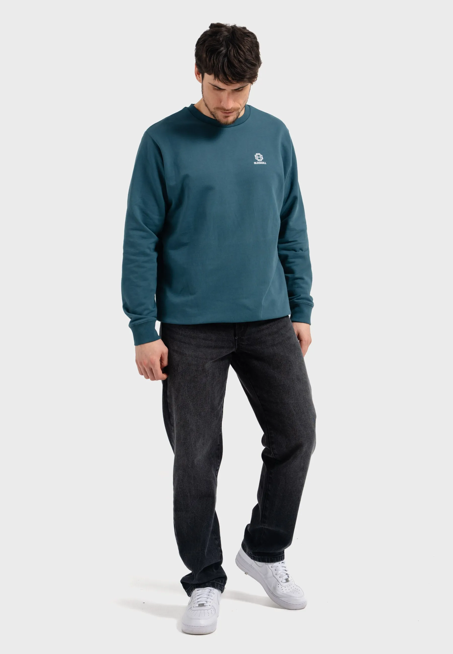 Oldskull Iconic Logo Sweatshirt Dark Green