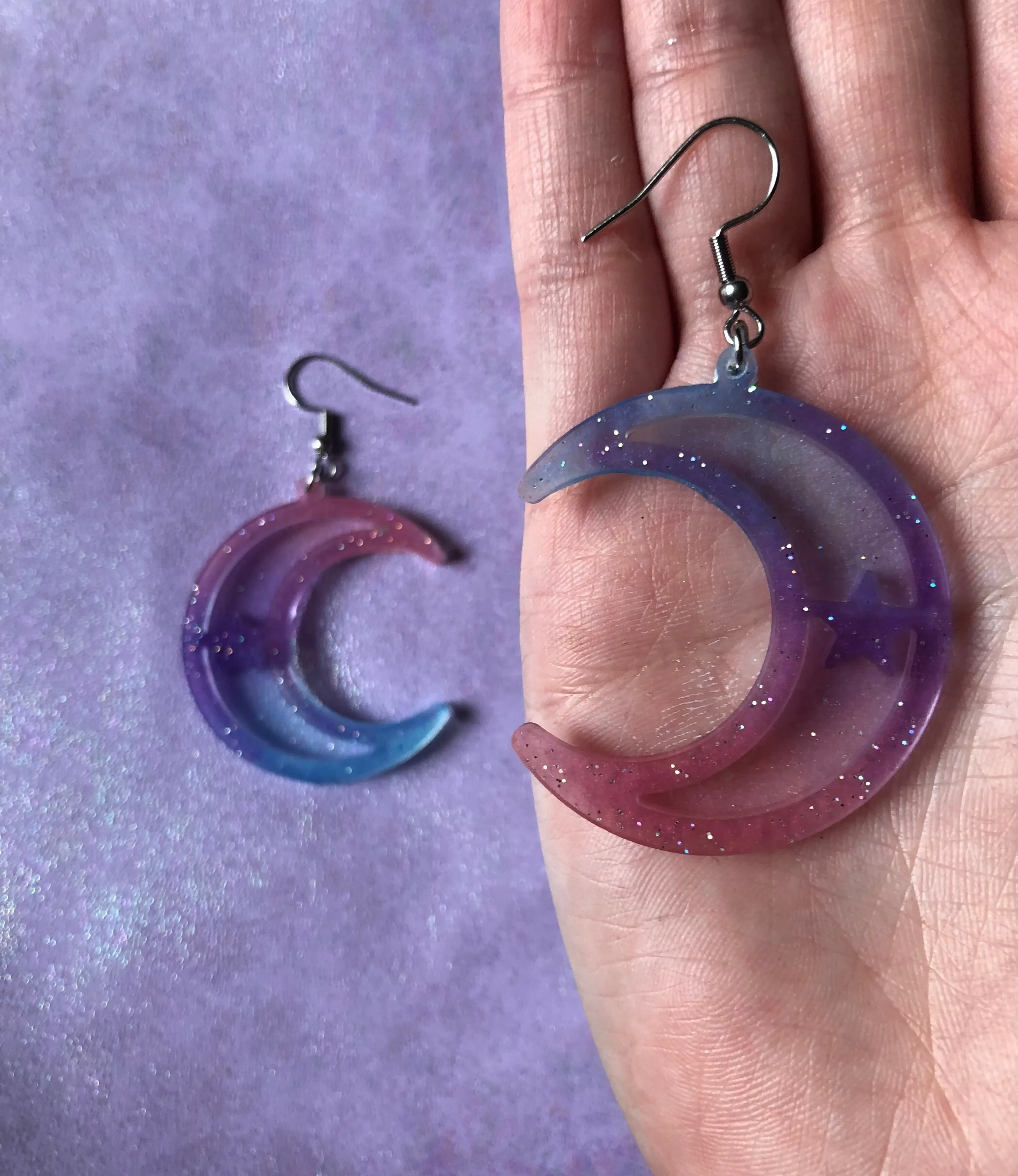 Ombre Moon Earrings