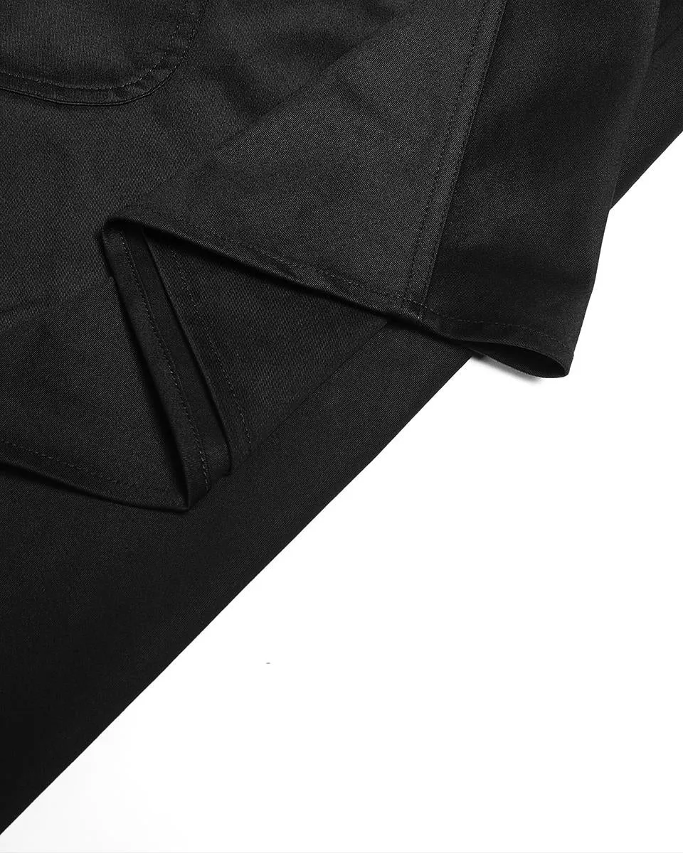 OQ-380 Womens Cyberpunk Gothic Ninja Open Front Half Skirt