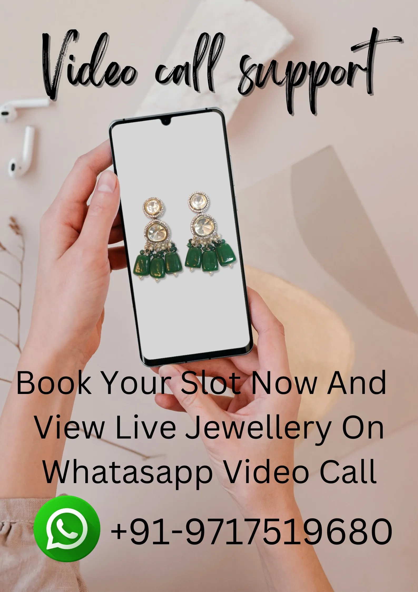 Round American Diamond Kundan Stud Earrings