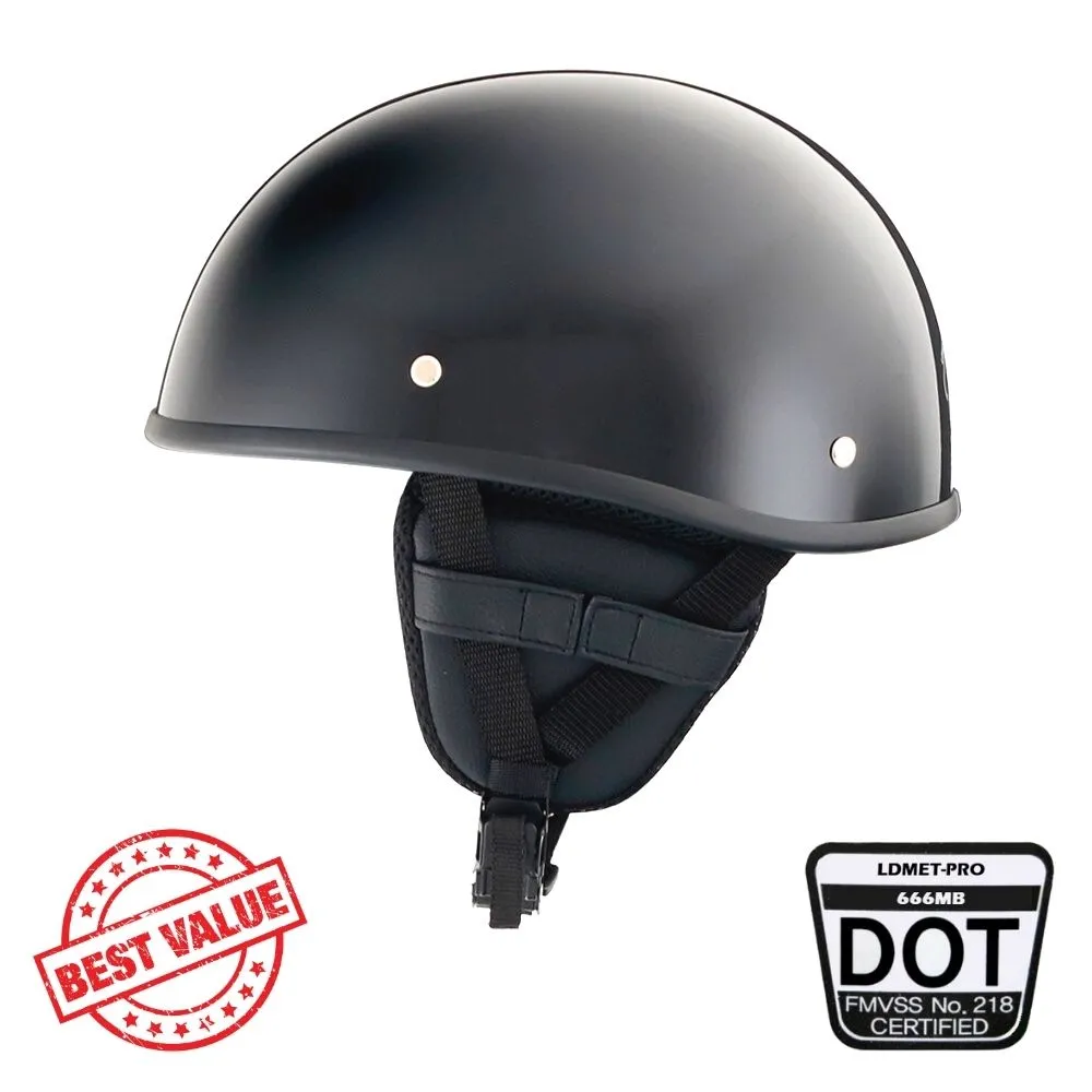 Smallest Lightest SOA DOT Beanie Helmet / Gloss Black