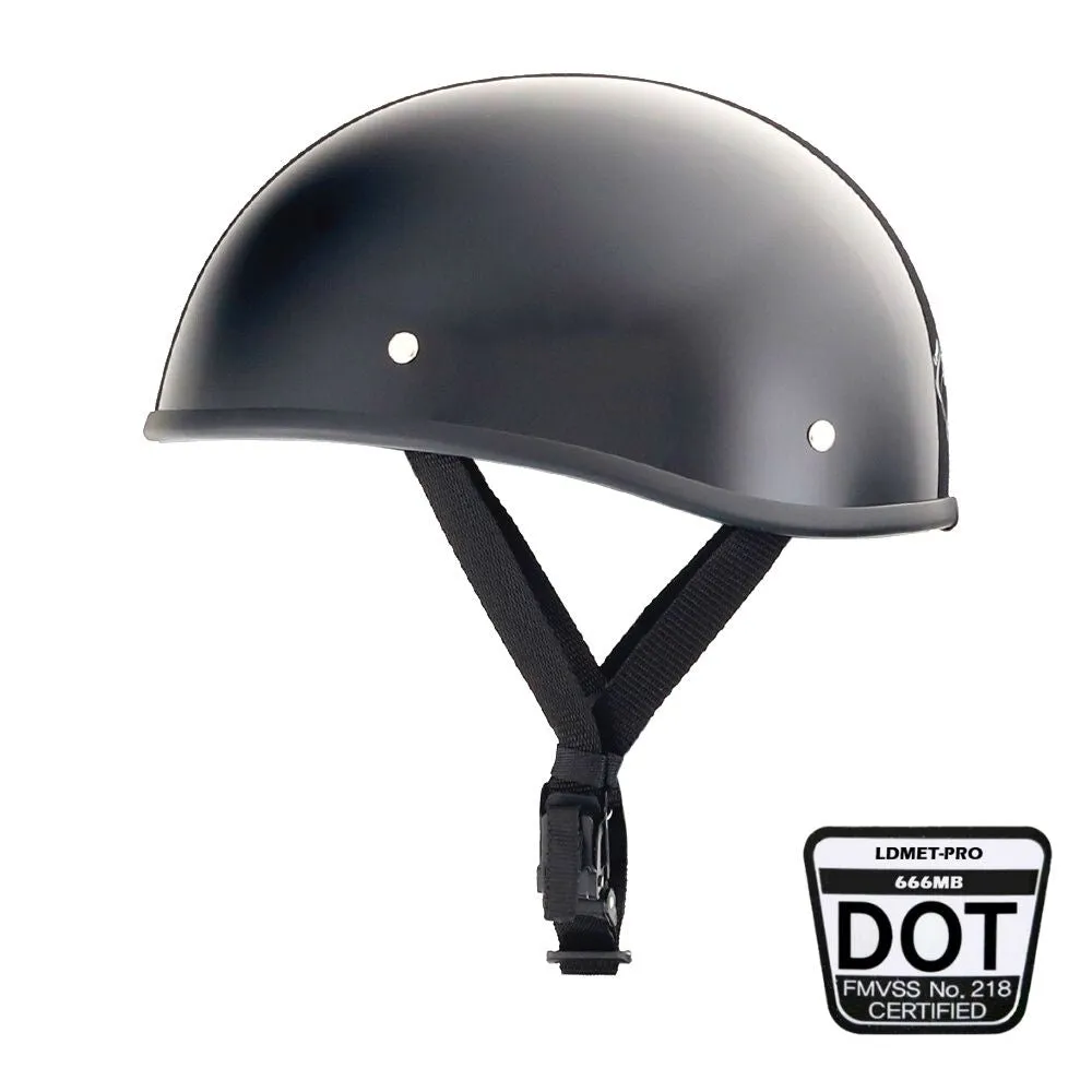 Smallest Lightest SOA DOT Beanie Helmet / Gloss Black