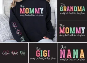 This Wears Her Heart On Her Sleeve sweatshirt - Personalized
