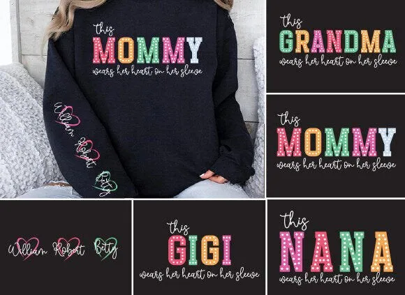 This Wears Her Heart On Her Sleeve sweatshirt - Personalized