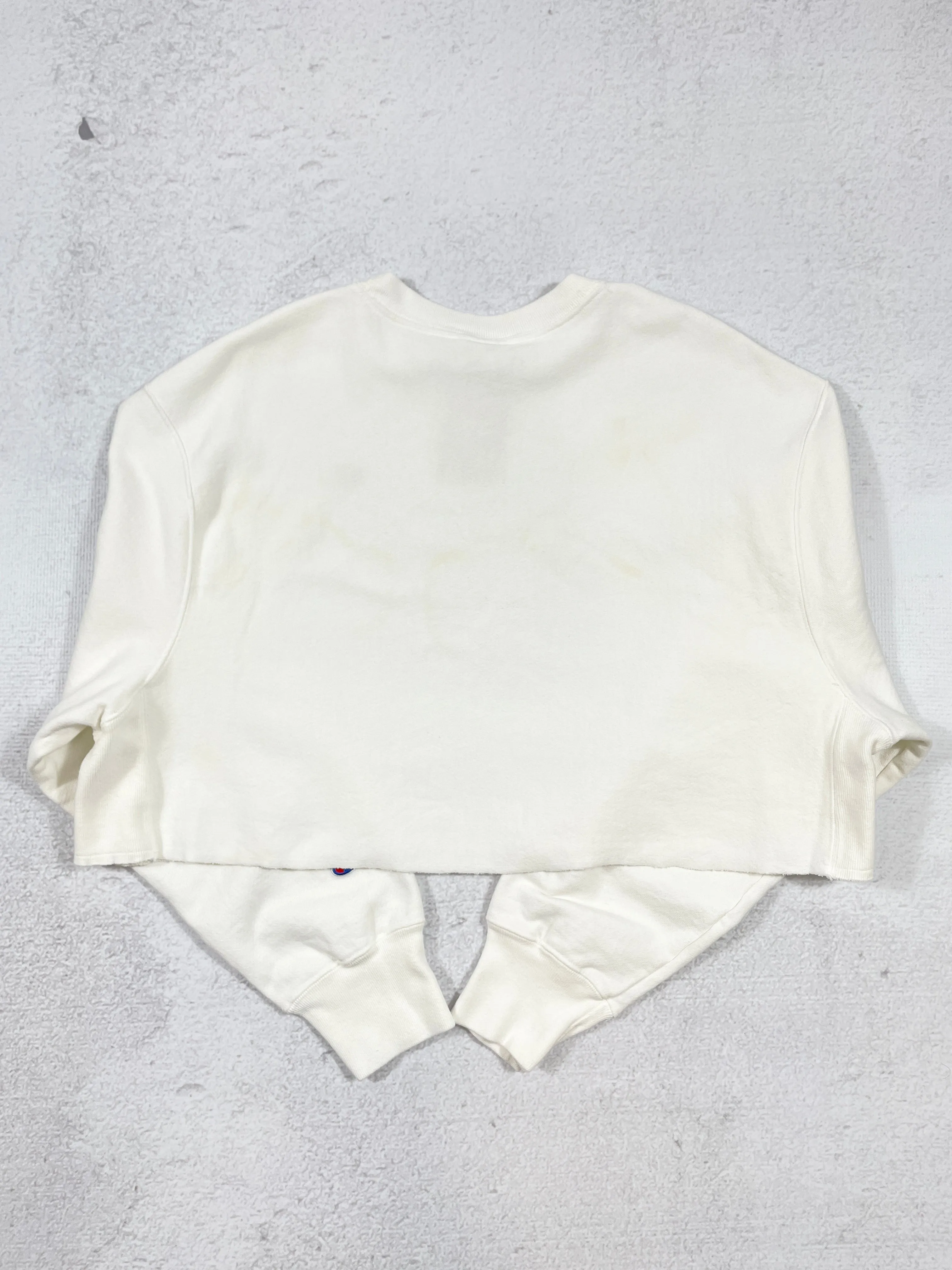 Vintage Champion Cropped Reverse Weave Crewneck Sweatshirt - Women's Large