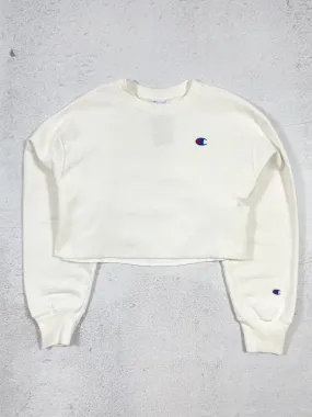 Vintage Champion Cropped Reverse Weave Crewneck Sweatshirt - Women's Large