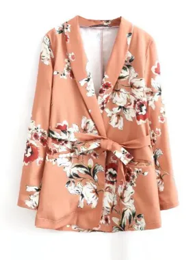 Vintage Floral Print Women Jackets