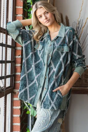 Washed Lace Button Down